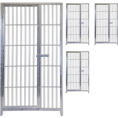 4 pannelli con porta in rete per box cani con zincatura a caldo ciascuno da 100xh180 cm