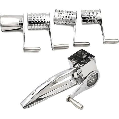 Râpe Fromage Manuelle en Inox, Moulinette à Fromage Moulin à fromages Gruyère Râpé Multifonction 4 PCS (1/4)