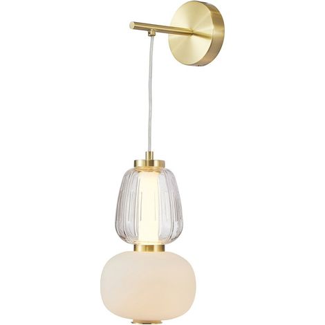 Eris LED-Wandleuchte, sandgestrahltes Gold, glänzend, italux WL-98374-18W-GD