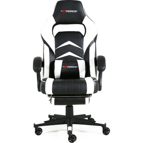 GTFORCE TURBO RED LEATHER RACING SPORTS OFFICE CHAIR IN BLACK AND RED