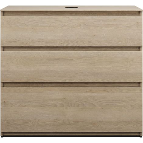 burgbad Lin20 mueble bajo para lavabo con consola, 3 extraíbles,