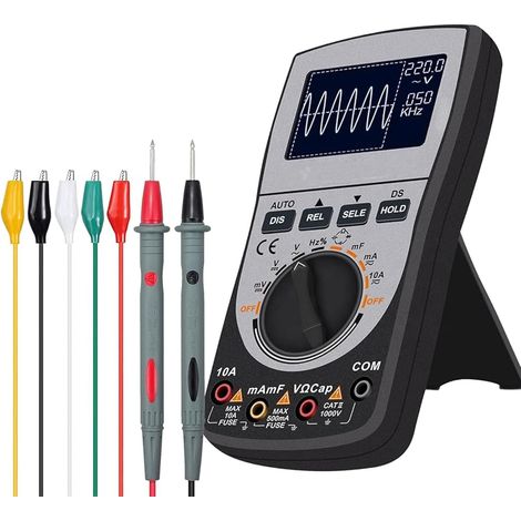 Oscilloscope 2 en 1 LED multimètre LED 2,4 pouces Color Screen ET826 haute résolution 2,5 Témlement d'échantillonnage MSPS TESTAGE DE TESTAGE Intelligent Oscilloscope numérique Intelligent (1/5)