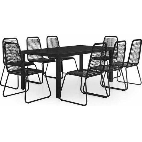 Maison Exclusive - Set da Pranzo da Giardino 9 pz in Rattan PVC Nero (1/5)