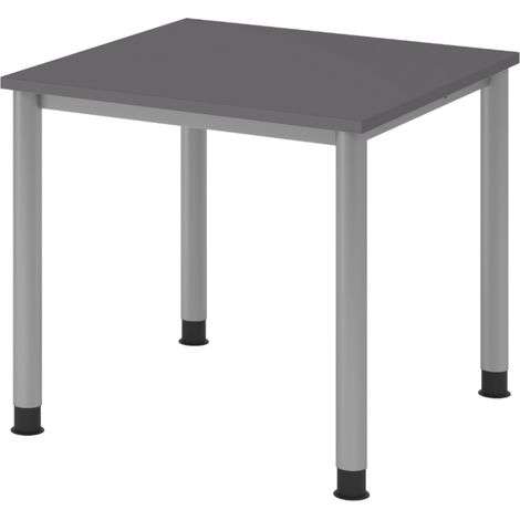 bümö Schreibtisch Serie-H Gestell: Silber Quadrat: 80 x 80 cm (1/5)