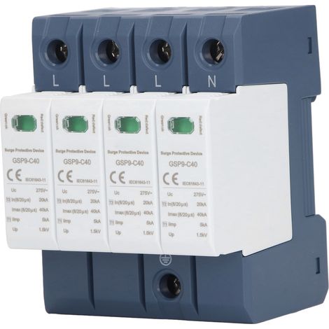 Parafoudre 40KA 4P 275V AC pour Rail DIN - Protection Surtension Industrielle (1/5)