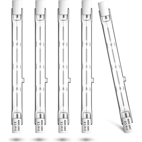 R7s 300W Ampoule Halogène 118mm - Linear Halogen Floodlight Warm White 2800K, pour lampes de sécurité, éclairage paysager, Pack of 5