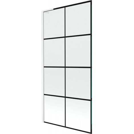 Paroi de baignoire Mexen Next L, 1 volet 90 x 150 cm, motif noir, blanc - 895-090-000-03-77-20 (1/5)