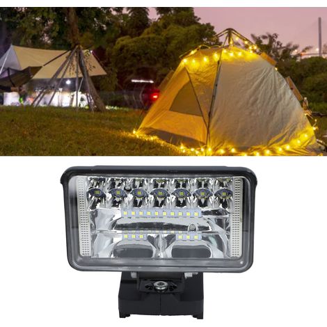Projecteur LED 4 pouces pour chantiers de construction et camping en extérieur, avec batterie lithium 18 V Makita et éclairage haute luminosité. (1/5)