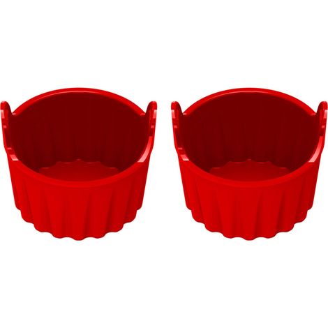 2er-Set Silikon-Förmchen für Heißluftfritteusen – Rot (1/5)