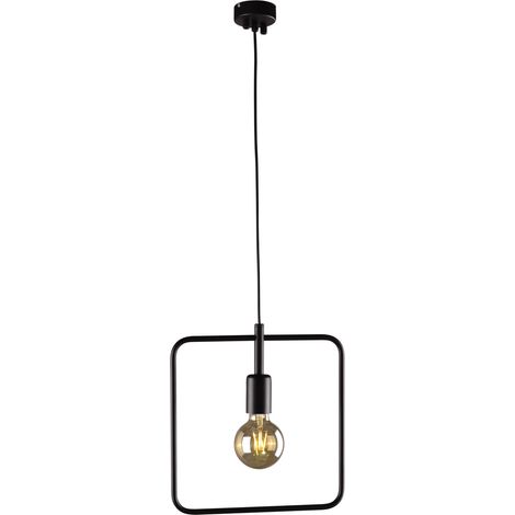 Suspension cadre carré noir métal E27 Kaja Tobik K-3832 (1/4)