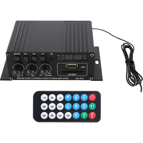 Amplificateur Audio 12V en Alliage d'Aluminium avec Télécommande - Compatible Appareils Numériques (1/5)