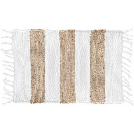 Tapis rectangle à franges 50x80 cm Sagane (1/2)