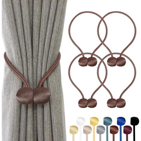 Lot de 4 embrasses magnétiques, 10 couleurs, corde polyester renforcée. (1/5)