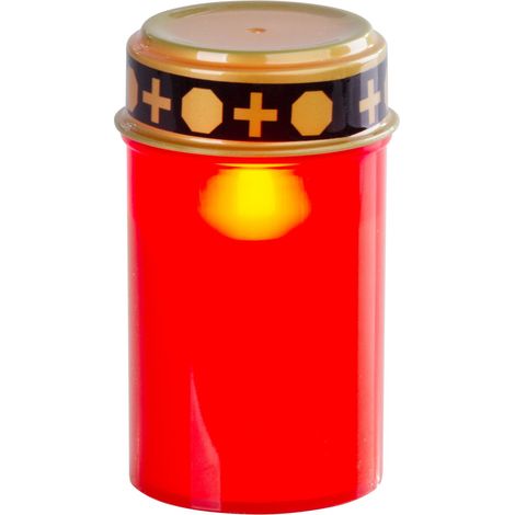 Grablicht MagicHome TG-10, mit LED-Kerze, für Grab, rot, 12 cm, (Bestandteil der Packung 2xAA) (1/4)