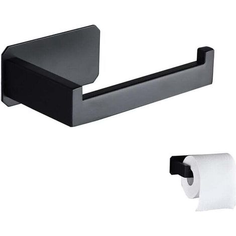 Enowelir Distributeur De Papier Toilette En Acier Inoxydable Support Mural Adhésif Sans Percage Noir Pour Salle De Bain Et Cuisine (1/5)
