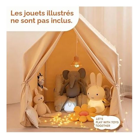 Grande Tente Enfant intérieure cabane et Coin Lecture Beige (1/4)