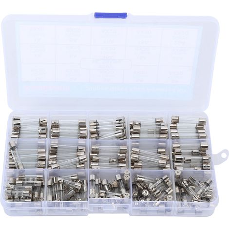 Kit d'accessoires pour voiture jouet : 200 fusibles en verre de sécurité 1-20 A 250 V 6x30 mm et 5x20 mm (1/5)