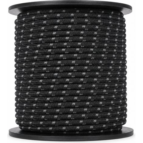 Corde réfléchissante pour tente 6 mm x 30 m noire extérieur (1/5)