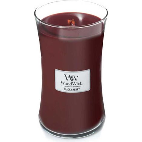 BOUGIE SABLIER GRAND POT LARGE CERISE NOIRE