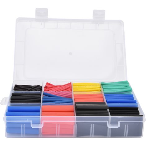Kit de gaines thermorétractables isolantes 750 pièces multicolores, protection et isolation pour câbles électriques. (1/5)