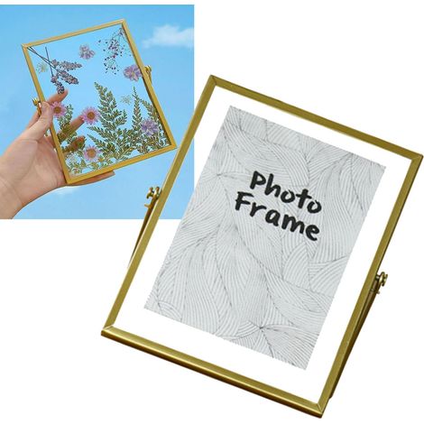 Cadre photo style nordique, en métal, géométrique, avec bords métalliques, pour salon, bureau, 10 cm (4 pouces) (1/5)