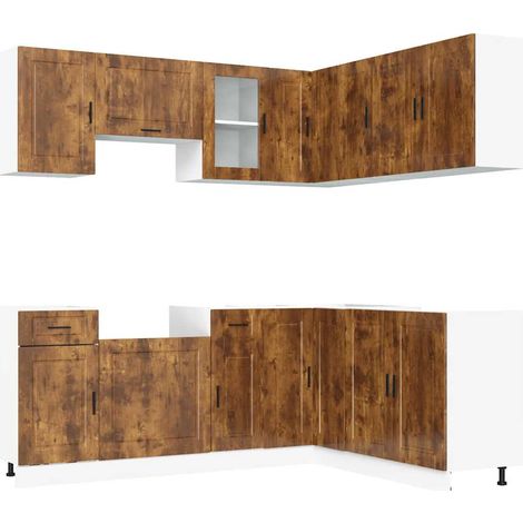 Maison Exclusive - Set Mobili da Cucina 11 pz Porto Rovere Fumo in Truciolato