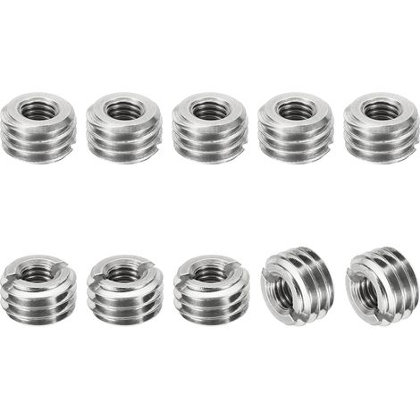 Filetage Adaptateurs Manchon Réduction Écrou Insert Fileté, 10 pcs M101.5 Mâle à M50.8 Femelle Réparation Insérer Écrou Vis Réducteur Conversion Inox Acier Fixation 6mm (1/5)