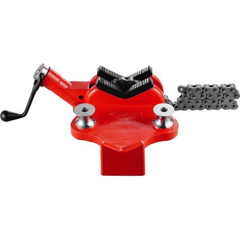 Étau à chaîne lourd pour tuyaux, capacité 1/2" à 8", chaîne robuste 34,6" et base en fonte, maintien industriel pour plomberie, réparation auto et métallurgie. (1/5)