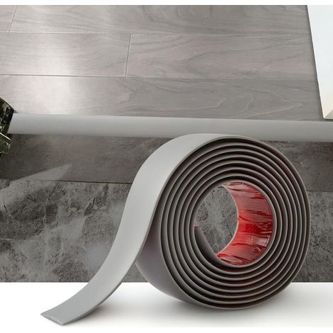 2M Bande de Seuil Barre de Seuil Auto-adhésive PVC Barres de Transition de Seuil Bande de Transition Sol pour Les Espaces Entre les Carreaux, les Sols en Bois, 5cm Gris