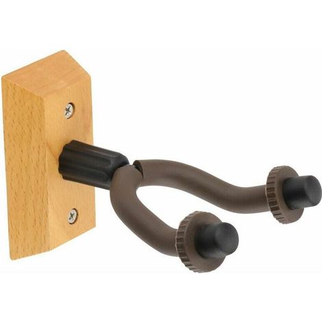 Paquete de 2 soportes de pared para guitarra, ganchos giratorios de madera maciza, base de haya, soporte en forma de V, para guitarra acústica y eléctrica. (1/3)