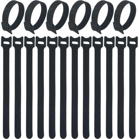 Kabelbinder, 100 Stück Kabelbinder Kabelaufbewahrungsband Selbsthaftende Kabelbinder Wiederverwendbare verstellbare Kabelbinder Größe 12 mm x 20 mm Kabelbänder