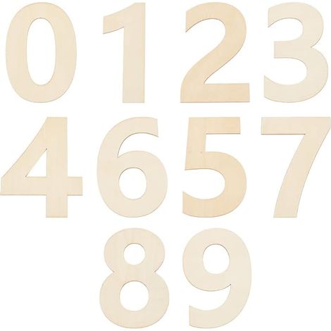 Wooden Numbers 0-9 Home Wall Decoration DIY Painting Wedding Birthday Party (1/5)
