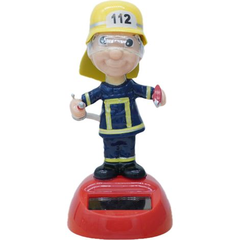 Jouet Dansant À Énergie Solaire, Pompier Solaire Oscillant Figurines Solaires Bobblehead Voiture Décoration Figurine Solaire pour Bureau, Rebord De Fenêtre, Tableau De Bord De Voiture, 4.5x5.7x10cm (1/5)
