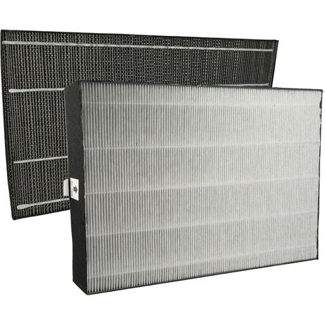 vhbw 2-teiliges Filter-Set kompatibel mit Sharp KC-A60EUW Luftreiniger - Aktivkohlefilter, HEPA-Filter