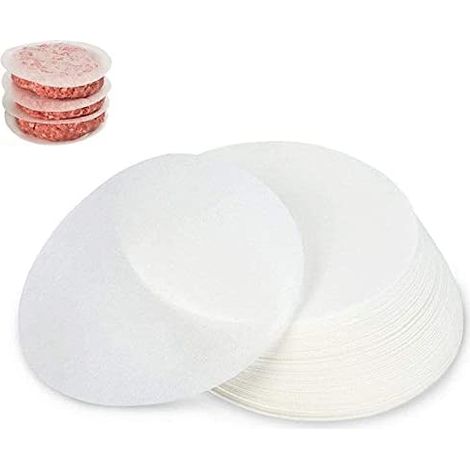 Papel antiadherente, 500 unidades, 12,5 cm de diámetro, para carne picada o hamburguesas.