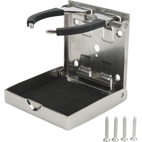 Porte-gobelet pliant, bras réglable en acier inoxydable 304, antidérapant, pour bateau marin, Yacht, voiture, camping-car (1/5)
