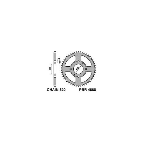 Couronne arrière PBR 4668 44 pour Honda XL 125V Varadero en acier durable