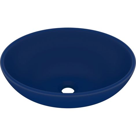 Lavabo ovale di lusso opaco 40x33 cm in ceramica blu scuro 020002666