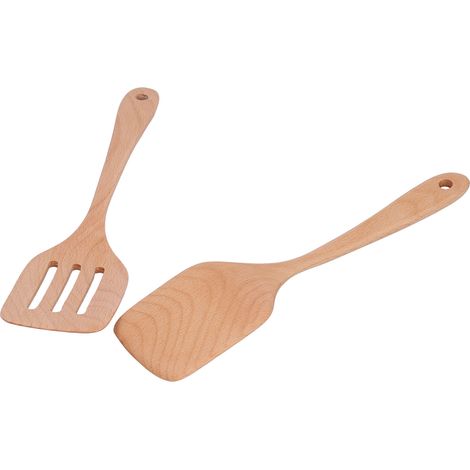 Lot de 2 Spatules de Cuisine en Bois Écologique, Résistantes à la Chaleur, Ustensiles Antiadhésifs (1/5)