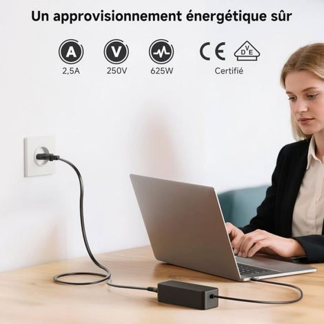 Câble Alimentation - CEE 7/16 vers IEC-C7 - 250 V 2,5 A - Pour TV Console Radio Imprimante - 1 m - Lot de 2 (1/5)