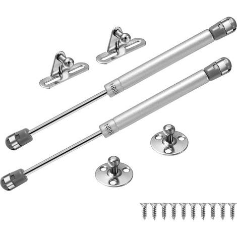 Ressort à gaz 100N pour meuble – Lot de 2 vérins hydrauliques 260 mm – Plastique ABS et alliage de zinc – Pour portes en bois et PVC (1/5)