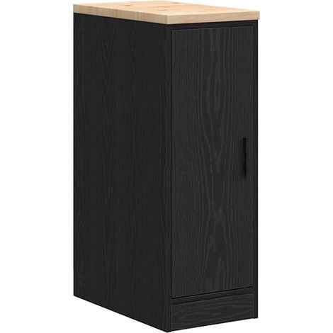 vidaXL Armadietto da Garage Nero 30x51x85 cm in Legno Massello di Pino