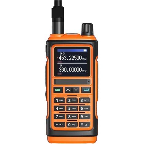 Talkie-walkie UV 5R K5 – Fréquence de copie sans fil – Portée 16 km – Écran 1,77 pouces – Lampe de poche LED – Radio bidirectionnelle orange (1/5)