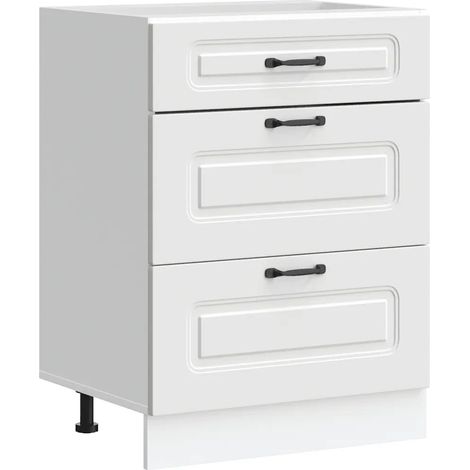 Armadio da cucina ottimizza spazio di archiviazione 60 x 46 x 81,5 cm piedi regolabili stile moderno in legno ingegnerizzato bianco 020050498