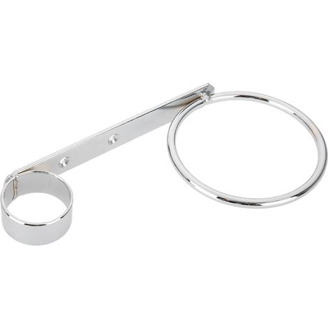 Support mural chromé pour sèche-cheveux, porte-fer à friser, étagère en fer poli, fixation murale robuste, rangement salle de bain, accessoire pratique, 1 pièce (1/5)