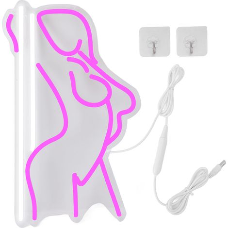Lumière néon LED à faible consommation d'énergie, signe de dame à intensité variable pour la décoration murale de Bar à bière (1/5)