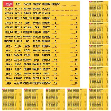 10 feuilles d'étiquettes pour panneaux électriques, étiquettes pour panneaux électriques, étiquettes pour panneaux de disjoncteurs, autocollants pour disjoncteurs-18.5X16.5X0.1CM (1/3)