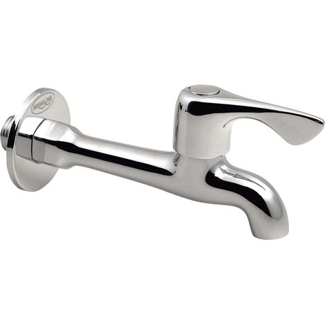 Aqualine - Valvola a parete 1/2", per l'acqua fredda, lunga, cromo ZY12062 (1/2)