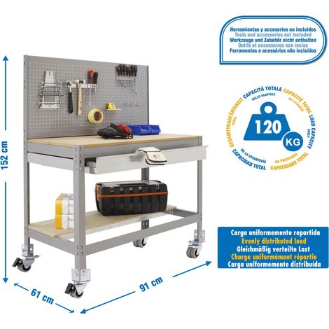 simonrack 8435104984857 Banco di lavoro robusto grigio