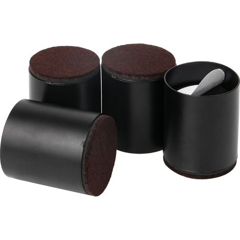 Ensemble de 4 rehausseurs de lit solides, en acier au carbone noir, adaptés aux chaises, canapés et lits, augmentent la hauteur de 50 mm. (1/5)